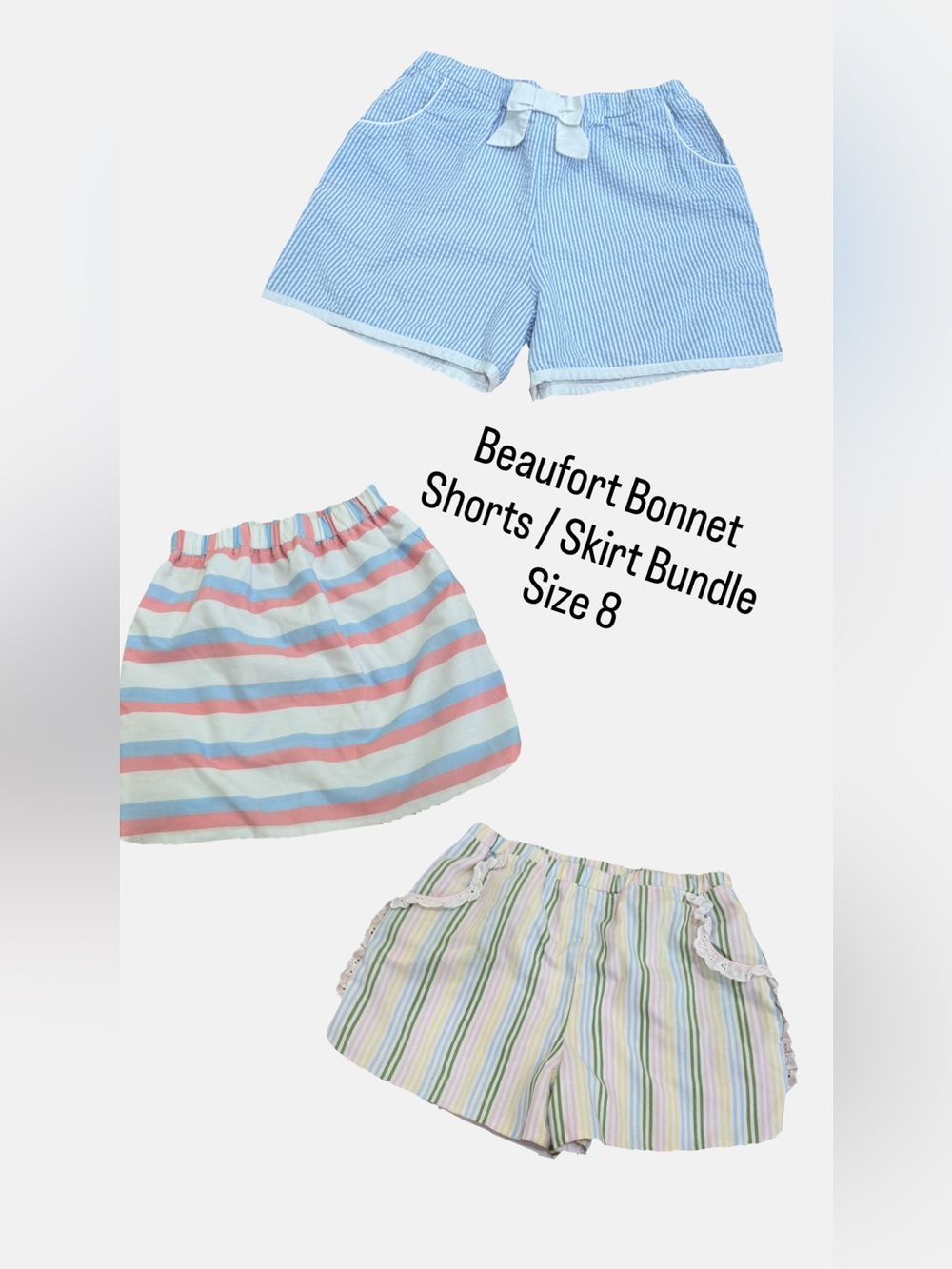 The Beaufort Bonnet Company Girls Shorts & Skirt 3-Piece Bundle Size 8
